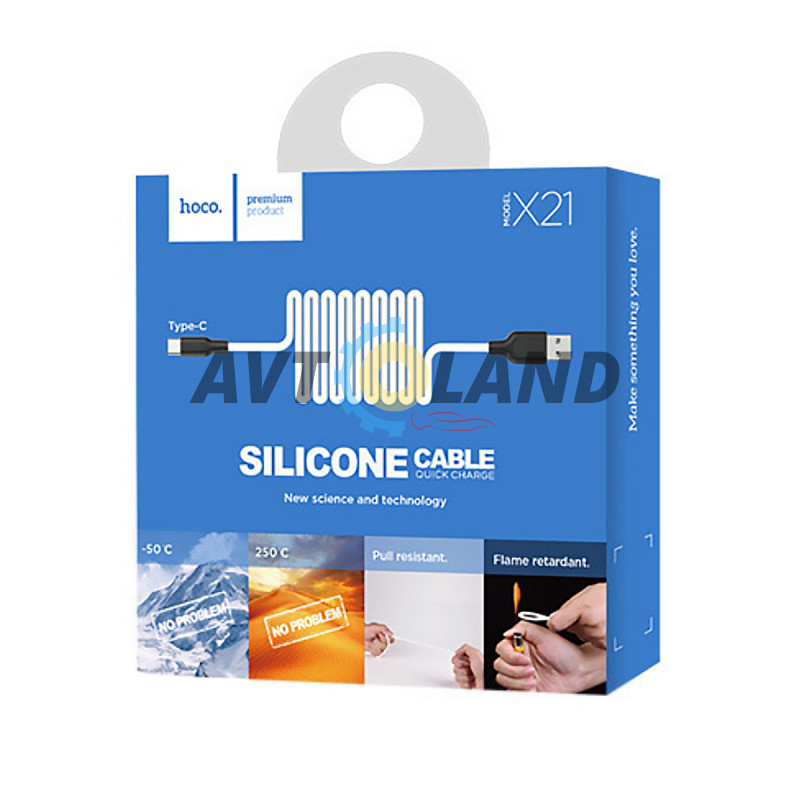 Кабель Hoco X21 Silicone Type-c charging cable Black & White купити дешево