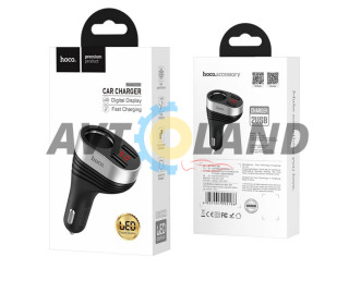 АЗУ Hoco Z29 Regal digital display cigarette lighter car charger 2USB 3.1A Black