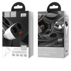 АЗП Hoco Z28 Power ocean cigarette lighter in-car charger digital displ 2USB 3.1A White купити дешево