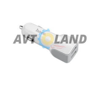 АЗП Hoco Z23 grand style dual-port car charger 2USB 2.4A White