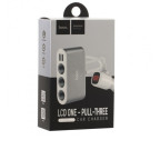 АЗУ Hoco Z13 LCD one-pull-three car charger 2USB 2.1A White купить в Украине