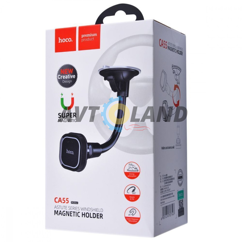 Холдер Hoco CA55 Astute series windshield car holder Black & Gray купить в Украине