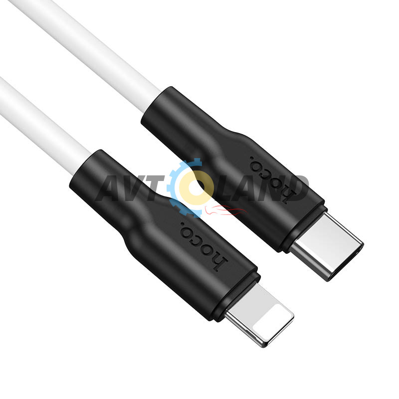 Кабель Hoco X21 Plus Silicone PD charging data cable for Lightning 1m Black & White купить в Украине