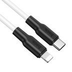 Кабель Hoco X21 Plus Silicone PD charging data cable for Lightning 1m Black & White купити дешево