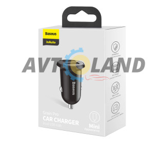 АЗП Baseus Grain Pro Car Charger (Dual USB 4.8 A) Black