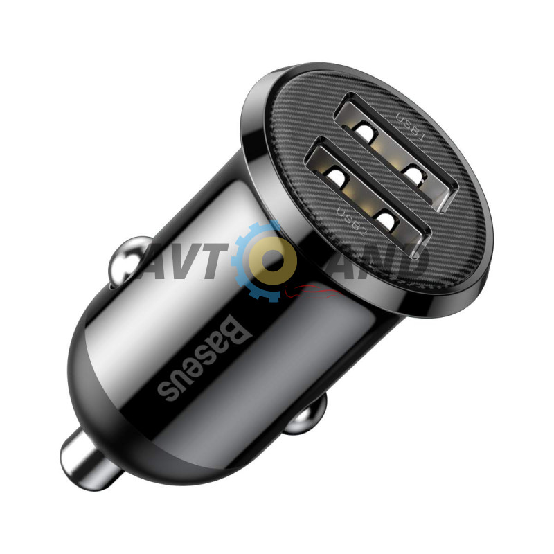 АЗУ Baseus Grain Pro Car Charger (Dual USB 4.8A) Black купить в Украине