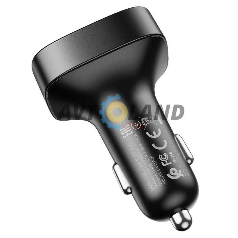 FM-трансмиттер Hoco E59 Promise QC3.0 car BT FM transmitter Black купить в Украине