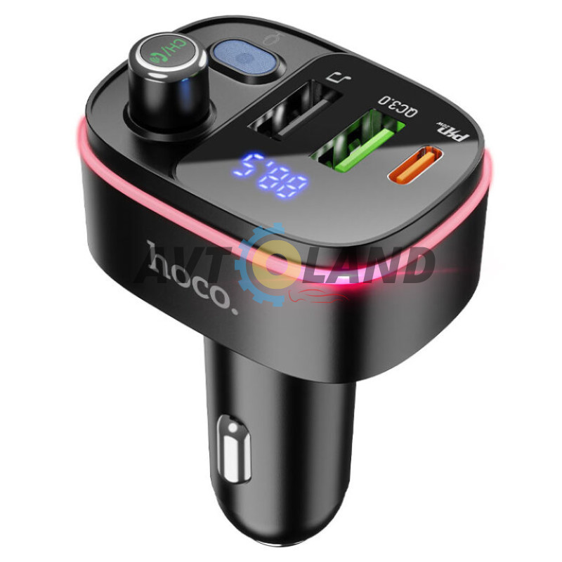 FM - трансмітер Hoco E62 Fast PD20W + QC3.0 car BT FM transmitter Black купити дешево