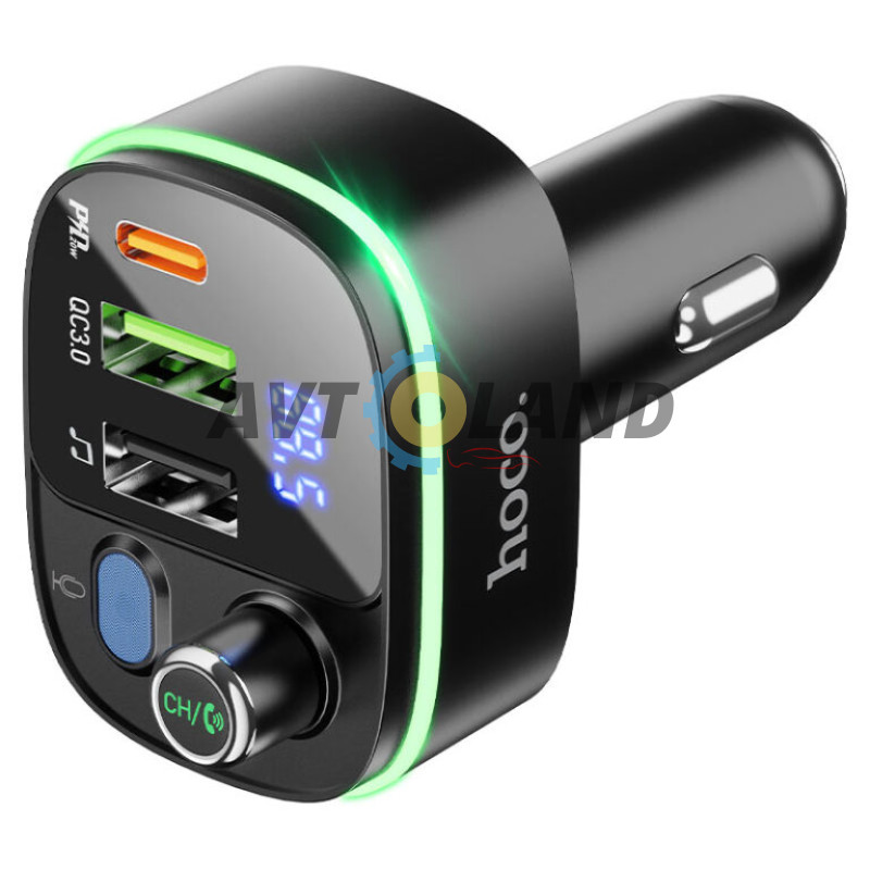 FM - трансмітер Hoco E62 Fast PD20W + QC3.0 car BT FM transmitter Black купити дешево