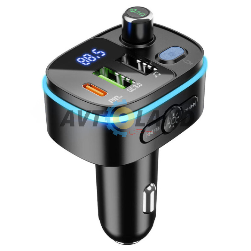 FM - трансмітер Hoco E62 Fast PD20W + QC3.0 car BT FM transmitter Black купити дешево
