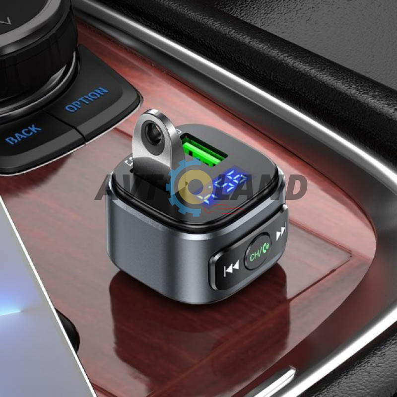 FM-трансмиттер Hoco E67 Fighter QC3.0 car BT FM transmitter Black купить в Украине