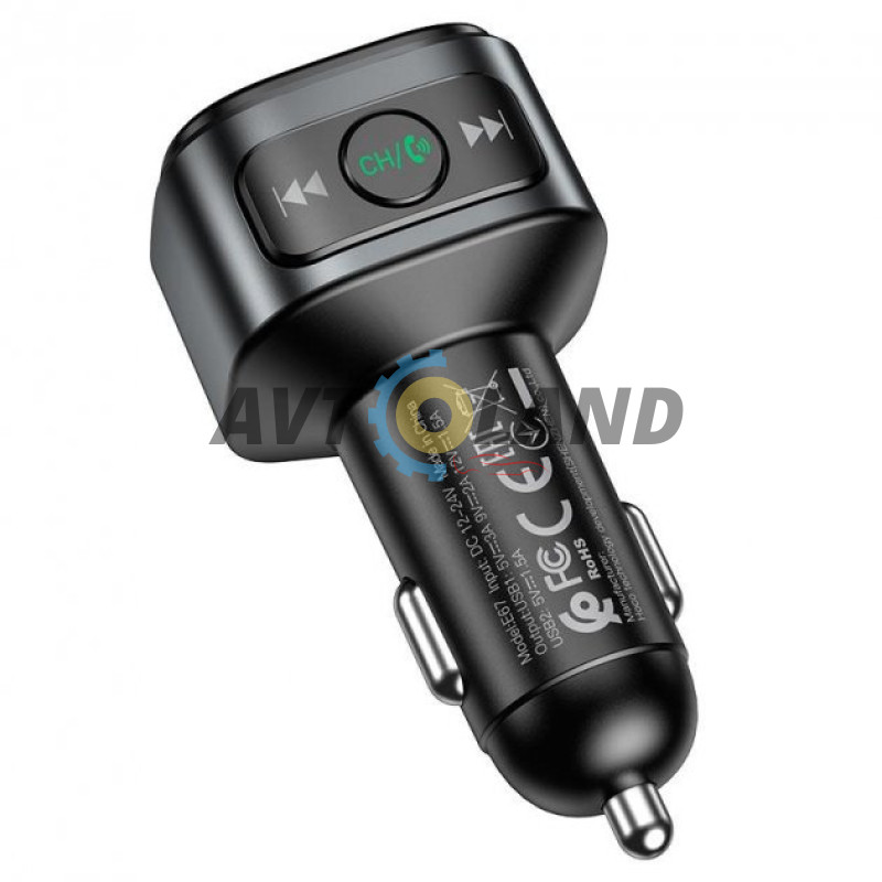 FM-трансмиттер Hoco E67 Fighter QC3.0 car BT FM transmitter Black купить в Украине