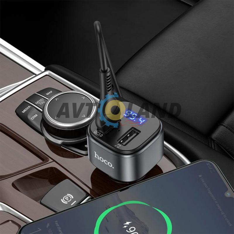 FM-трансмітер Hoco E67 Fighter QC3.0 car BT FM transmitter Black купити дешево