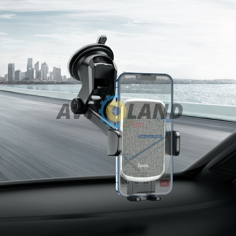 Холдер Hoco CA95 Polaris push-type telescopic suction cup car holder Black купити дешево