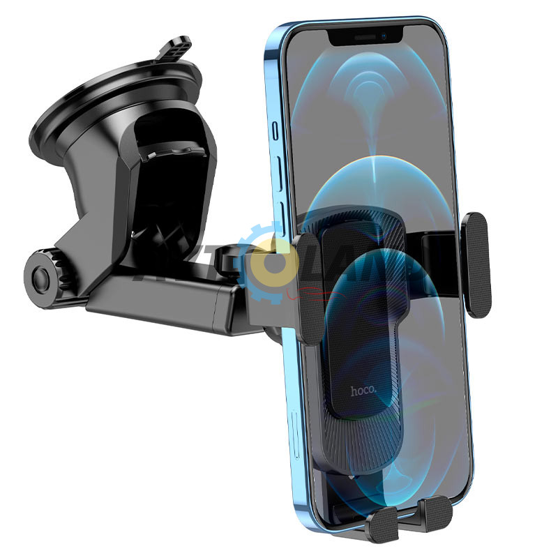 Холдер Hoco CA104 vertical and horizontal telescopic gravity vehicle holder Black Metal Gray купити дешево