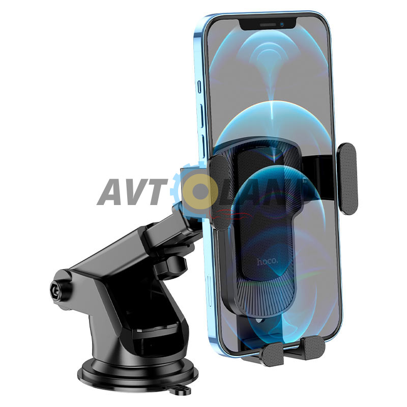 Холдер Hoco CA104 vertical and horizontal telescopic gravity vehicle holder Black Metal Gray купити дешево