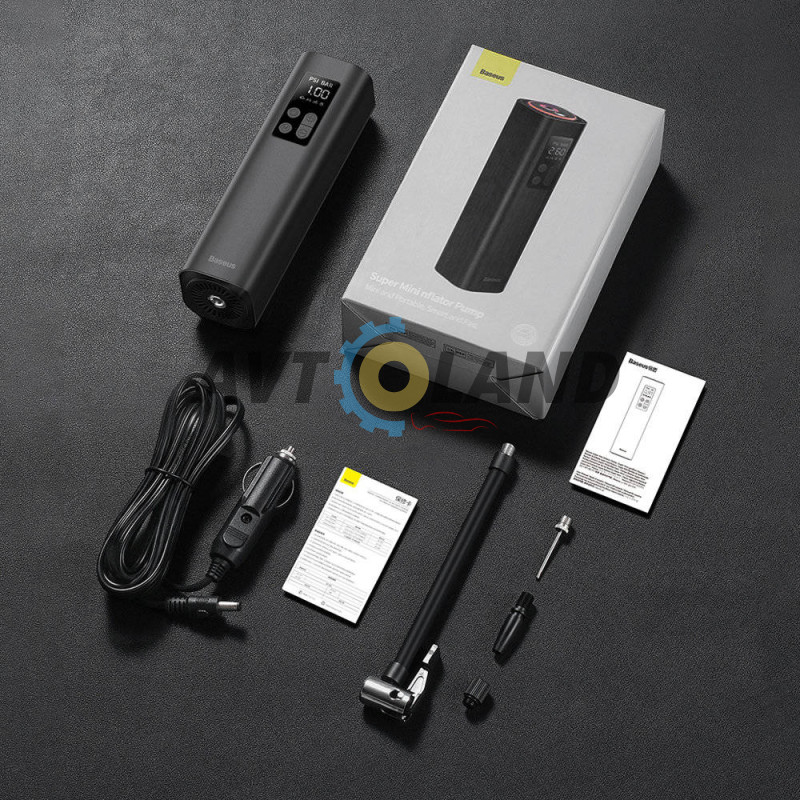 Автомобильный компрессор Baseus Super Mini Inflator Pump Black (CRCQ000001) купить в Украине