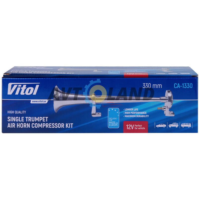 Сигнал пневматичний VITOL/CA-1330/1 дудка метал/12B/330мм купити дешево