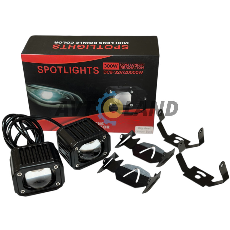 Led додаткова Mini фара/лінза на авто, мотоцикл, мопед, з функцією білого та жовтого кольору купити дешево