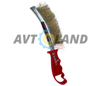 Щетка по металлу с пластмассовой красной ручкой ″гребешок″ STRONA