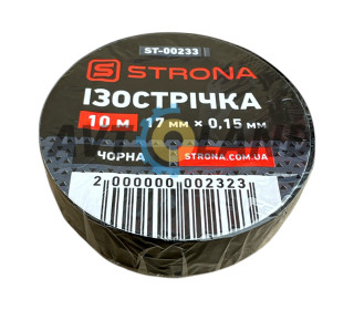 Ізолента 10м х 17мм х 0,15мм чорна STRONA