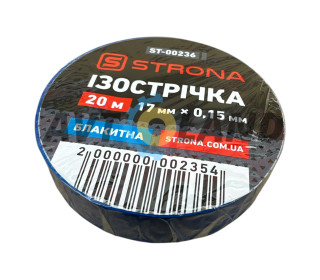 Изолента 20м х 17мм х 0,15мм синяя STRONA