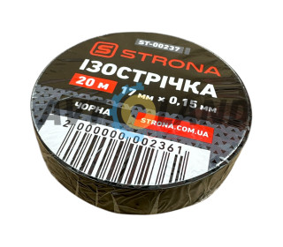Ізолента 20м х 17мм х 0,15мм чорна STRONA