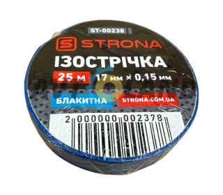 Ізолента 25м х 17мм х 0,15мм синя STRONA