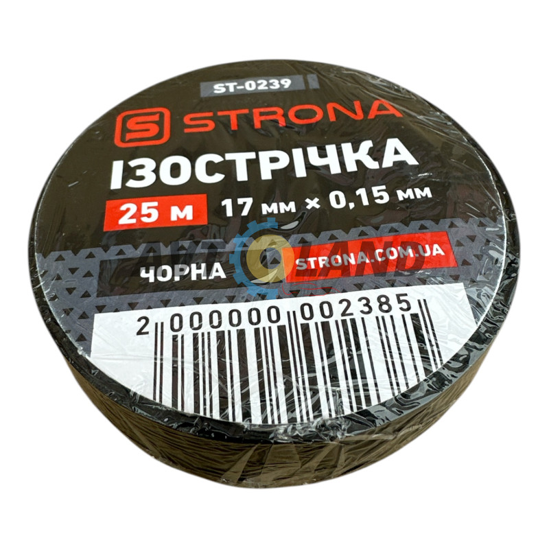 Изолента 25м х 17мм х 0,15мм черная STRONA купить в Украине
