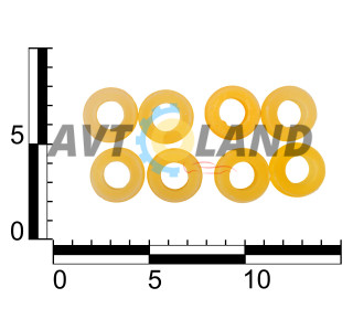Втулка амортизатора заднего ВАЗ 2101-07, 2121 (к-т 8 шт.) с насечкой, полиуретан, ОЕМ 