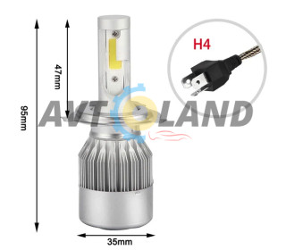 Автомобильные светодиодные LED COB лампы RIAS C6 H4 36W 3800K9 (Оригинал)