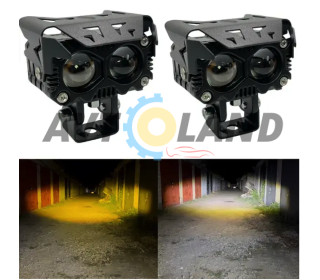 ДОПОЛНИТЕЛЬНАЯ СВЕТОДИОДНАЯ LED ФАРА80ВТ ДВА РЕЖИМА СВЕТА (ДАЛЬНИЙ-БЕЛЫЙ) (БЛИЖНИЙ-ЖЕЛТЫЙ) ЛИНЗОВАНА