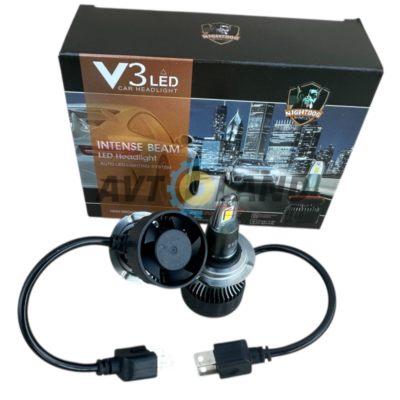 Комплект Led ламп V3 HeadLight H7 9v-36v 36W 6500K купить недорого