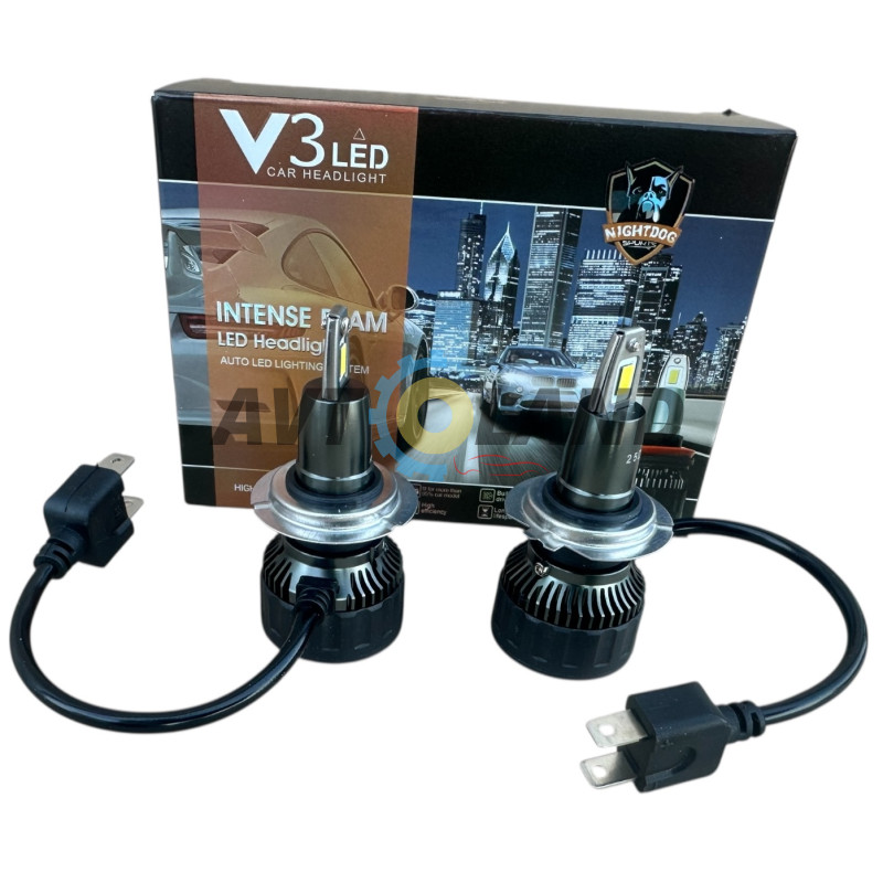 Комплект Led ламп V3 HeadLight H7 9v-36v 36W 6500K купить недорого