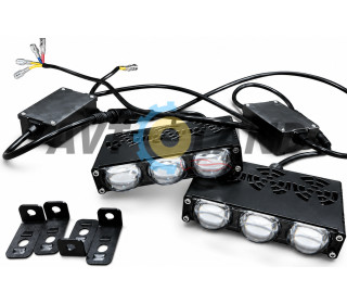 Светодиодные фары External SpotLight L27 55W на три линзы W-Y-Multicolor 12-80V