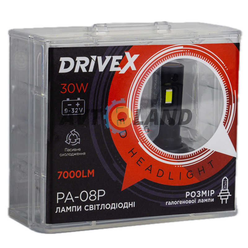 LED лампи автомобільні DriveX PA-08P H1 5500K 30W 9-32V 7000Lm LED купити дешево