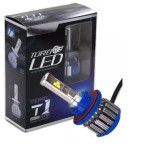 Автомобильные светодиодные лампы с цоколем H13 модель Turbo Led T1 с активным охлаждением купить недорого