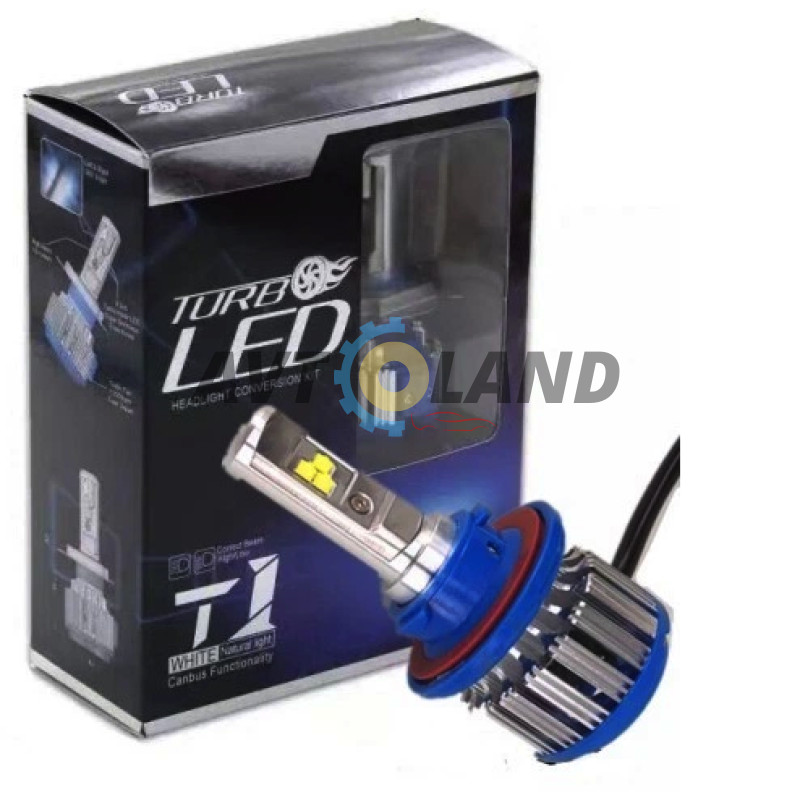 Автомобільні світлодіодні лампи з цоколем H13, модель Turbo Led T1 з активним охолодженням купити дешево
