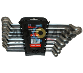 Набор ключей накидных, 8 ед., 6-22 мм, Cr-V STRONA