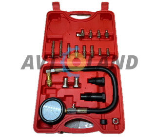 Компрессометр 70 Атм дизель с шлангом, 14 переходников (кейс) STRONA