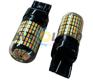 Автомобільна світлодіодна лампа T-20-168 smd Білий+жовтий колір (к-т 2шт)