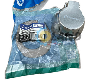 Разьем прицепа розетка 12В 7конт. алюминий скошеная BALANSA