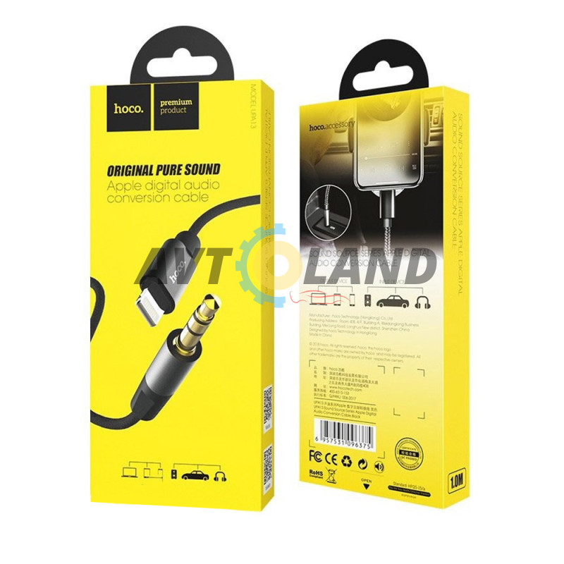 Кабель Hoco UPA13 Sound source series Apple digital audio conversion cable Black купить в Украине
