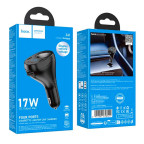 АЗП Hoco Z61 Correct three-port cigarette lighter car charger Black купить в Украине