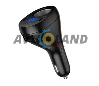 АЗП Hoco Z61 Correct three-port cigarette lighter car charger Black