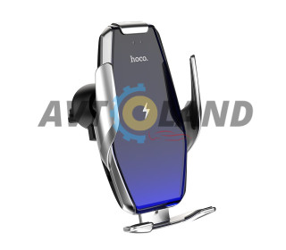 Холдер Hoco S14 Surpass automatic induction wireless charging car holder Silver