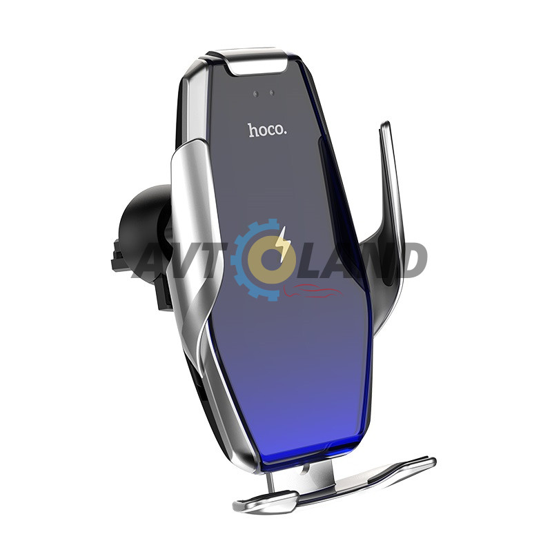 Холдер Hoco S14 Surpass automatic induction wireless charging car holder Silver купити дешево