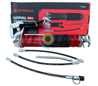 Шприц для змащування 500 мл важільно-плунжерний пістолетного типу із гнучкими шлангами STRONA