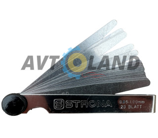 Щуп клапанов (к-т) 20 размеров (0.05-1.0мм) STRONA