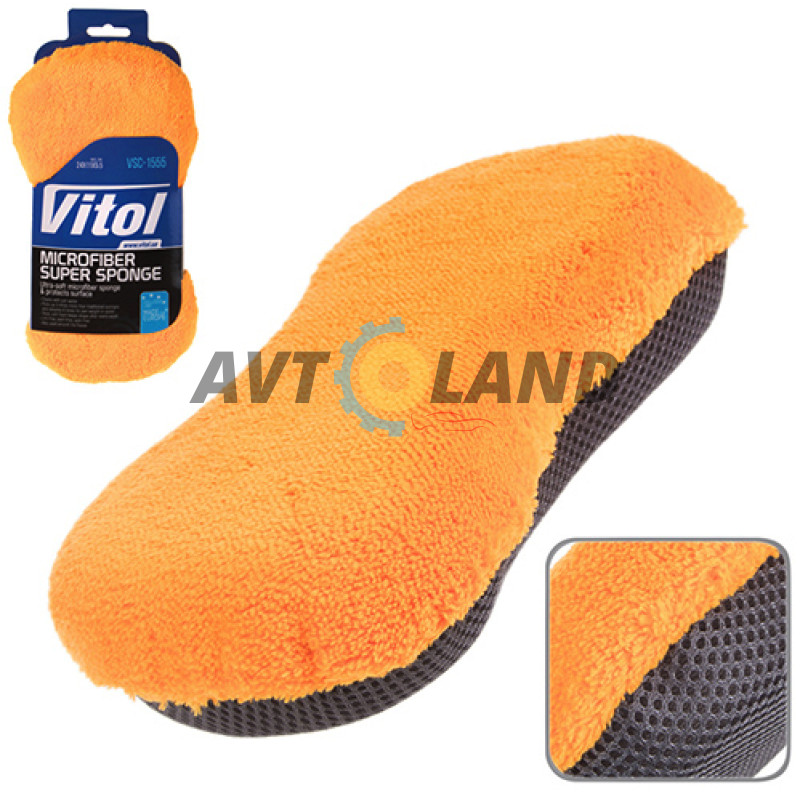 Губка для миття авто мікрофібра VSC-1555 24*11*5.5 cm, VITOL купити дешево